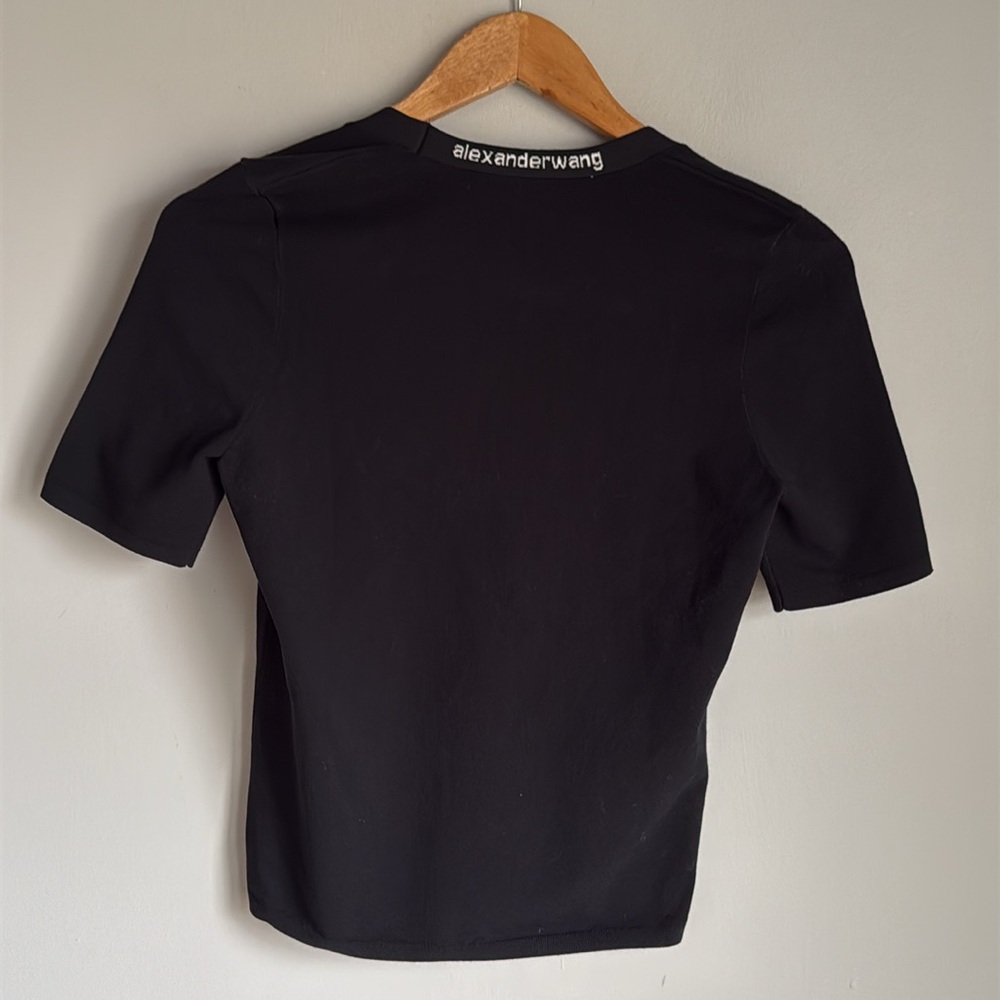 Alexander Wang Black Logo Trim Short Sleeve Top - Picture 4 of 13